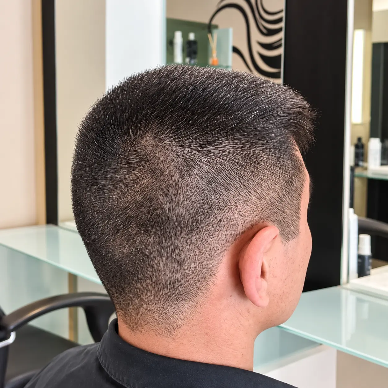 Taglio uomo corto con sfumatura, vista posteriore e laterale, Nuova Immagine Coiffeur a Milano Brenta e Corvetto